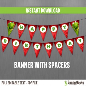 The Muppets Happy Birthday Banner with Spacers